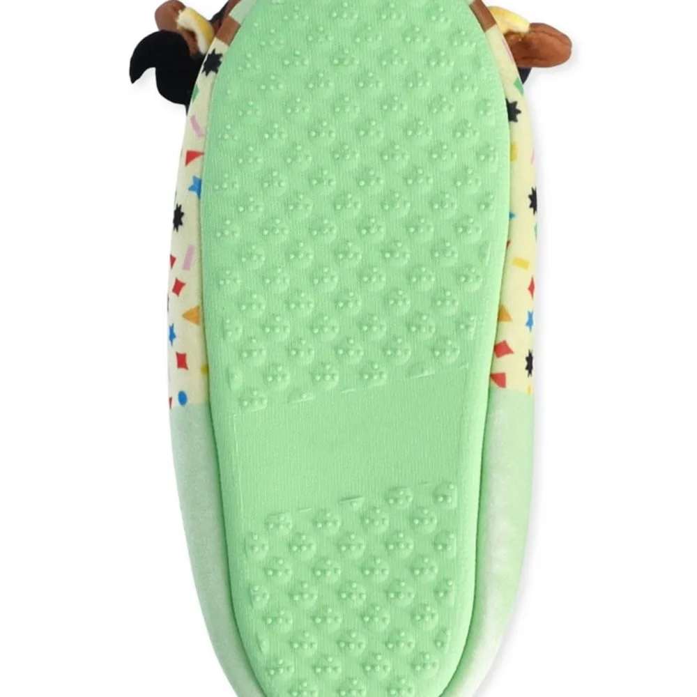 Disney Tiana Plush Slipper for Kids - Green and Yellow